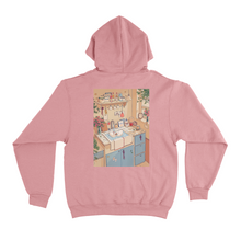 Load image into Gallery viewer, "Love Birds" Basic Hoodie White/Deep Pink/ Khaki / Light Pink