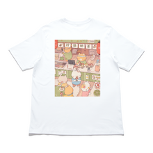 Load image into Gallery viewer, "Boba cats" Cut and Sew Wide-body Tee White/Beige
