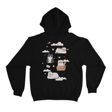 Load image into Gallery viewer, "Cats and Clouds" Basic Hoodie White/Beige/Black