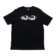 Load image into Gallery viewer, "Cat Parade" Cut and Sew Wide-body Tee White/Black