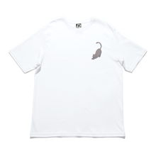 Load image into Gallery viewer, "Cat Yoga" Cut and Sew Wide-body Tee White/Black