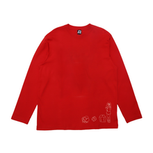 Load image into Gallery viewer, " Unpredictable" Cut and Sew Wide-body Long Sleeved Tee Red/White