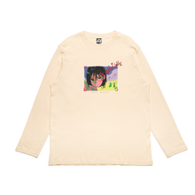 Load image into Gallery viewer, " SayCheese" Cut and Sew Wide-body Long Sleeved Tee Beige