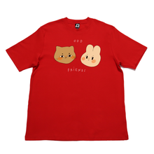 Load image into Gallery viewer, "Odd Friends" Cut and Sew Wide-body Tee White/Red/Black/Beige