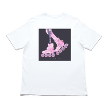 Load image into Gallery viewer, "hashiru" Cut and Sew Wide-body Tee White/Salmon Pink