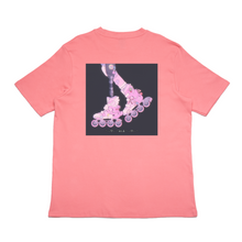 Load image into Gallery viewer, "hashiru" Cut and Sew Wide-body Tee White/Salmon Pink