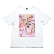 Load image into Gallery viewer, “My Girl Hero" Cut and Sew Wide-body Tee White/Salmon Pink