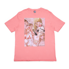 Load image into Gallery viewer, “My Girl Hero" Cut and Sew Wide-body Tee White/Salmon Pink