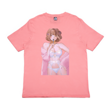 Load image into Gallery viewer, “White Peach" Cut and Sew Wide-body Tee White/Salmon Pink/Black