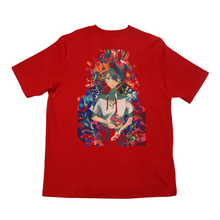 Load image into Gallery viewer, "Flowerwall" Cut and Sew Wide-body Tee Red