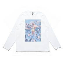 Load image into Gallery viewer, " By The Shore " Cut and Sew Wide-body Long Sleeved Tee White