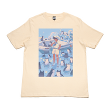 Load image into Gallery viewer, " By The Shore " Cut and Sew Wide-body Tee Beige