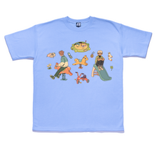 Load image into Gallery viewer, "When we were young" Taper-Fit Heavy Cotton Tee Mint/Sky Blue