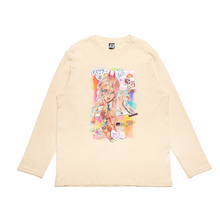 Load image into Gallery viewer, " Power Collaged " Cut and Sew Wide-body Long Sleeved Tee Beige