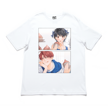 Load image into Gallery viewer, "Craving for something sweet" Cut and Sew Wide-body Tee White/Beige