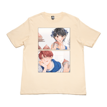 Load image into Gallery viewer, "Craving for something sweet" Cut and Sew Wide-body Tee White/Beige