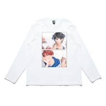 Load image into Gallery viewer, "Craving for something sweet" Cut and Sew Wide-body Long Sleeved Tee White