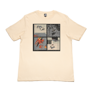 "I've been to many places, slept in many places" Cut and Sew Wide-body Tee Beige
