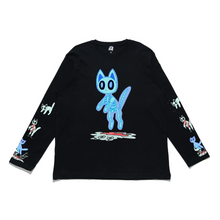 Load image into Gallery viewer, "Melting cat" Cut and Sew Wide-body Long Sleeved Tee Black/White/Beige/Salmon Pink