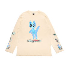 Load image into Gallery viewer, "Melting cat" Cut and Sew Wide-body Long Sleeved Tee Black/White/Beige/Salmon Pink