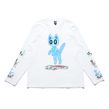 Load image into Gallery viewer, "Melting cat" Cut and Sew Wide-body Long Sleeved Tee Black/White/Beige/Salmon Pink