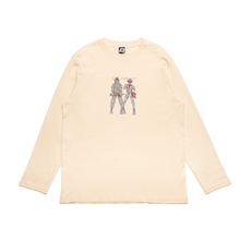 Load image into Gallery viewer, "Guys" Cut and Sew Wide-body Long Sleeved Tee Beige/White/Red
