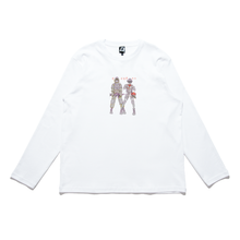 Load image into Gallery viewer, "Guys" Cut and Sew Wide-body Long Sleeved Tee Beige/White/Red