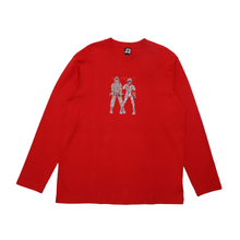 Load image into Gallery viewer, "Guys" Cut and Sew Wide-body Long Sleeved Tee Beige/White/Red