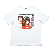 Load image into Gallery viewer, "THE PIXEL CLUB & DNT TXT ME" Cut and Sew Wide-body Tee White