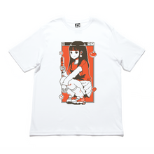Load image into Gallery viewer, "CHERRY THIEF & CARDBOARD BERRY" Cut and Sew Wide-body Tee White