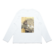 Load image into Gallery viewer, "Cooking" Cut and Sew Wide-body Long Sleeved Tee Beige/White