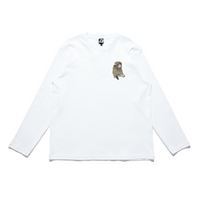 Load image into Gallery viewer, "Cooking" Cut and Sew Wide-body Long Sleeved Tee Beige/White