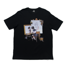 Load image into Gallery viewer, "Triple self portrait" Cut and Sew Wide-body Tee White/Black