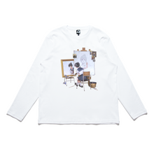 Load image into Gallery viewer, "Triple self portrait" Cut and Sew Wide-body Long Sleeved Tee White/Black