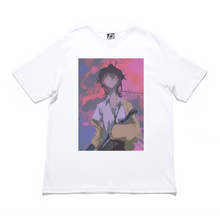 Load image into Gallery viewer, "Dusk" Cut and Sew Wide-body Tee Beige/White/Salmon Pink