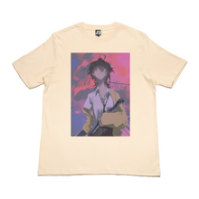 Load image into Gallery viewer, "Dusk" Cut and Sew Wide-body Tee Beige/White/Salmon Pink