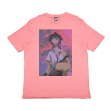 Load image into Gallery viewer, "Dusk" Cut and Sew Wide-body Tee Beige/White/Salmon Pink