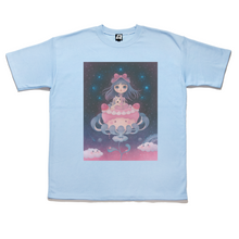 Load image into Gallery viewer, "Kawaii Cake" Taper-Fit Heavy Cotton Tee Sky Blue