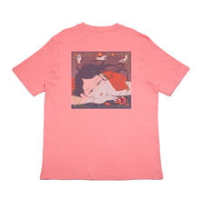 Load image into Gallery viewer, &quot;Poppies&quot; Cut and Sew Wide-body Tee Beige/Salmon Pink