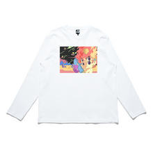 Load image into Gallery viewer, "Neothaicivilization: Dancing Star" Cut and Sew Wide-body Long Sleeved Tee White/Black/Salmon Pink