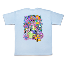 Load image into Gallery viewer, "Blossom Genesis" Taper-Fit Heavy Cotton Tee Mint/ Sky Blue