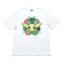 Load image into Gallery viewer, "Divine Blossom" Cut and Sew Wide-body Tee White/Black