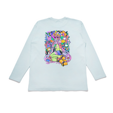 Load image into Gallery viewer, "Blossom Genesis" Taper-Fit Heavy Cotton Long Sleeve Tee Sky Blue/ Mint/ Rose