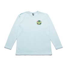 Load image into Gallery viewer, "Blossom Genesis" Taper-Fit Heavy Cotton Long Sleeve Tee Sky Blue/ Mint/ Rose