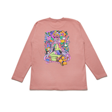 Load image into Gallery viewer, "Blossom Genesis" Taper-Fit Heavy Cotton Long Sleeve Tee Sky Blue/ Mint/ Rose