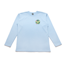 Load image into Gallery viewer, "Blossom Genesis" Taper-Fit Heavy Cotton Long Sleeve Tee Sky Blue/ Mint/ Rose