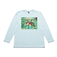 Load image into Gallery viewer, "The Fox's Respite" Taper-Fit Heavy Cotton Long Sleeve Tee Mint