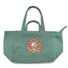 Load image into Gallery viewer, "Bloom" Tote Carrier Bag Cream/Green