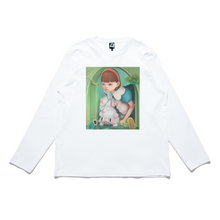 Load image into Gallery viewer, "Crossing River" Cut and Sew Wide-body Long Sleeved Tee White