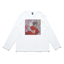 Load image into Gallery viewer, "Stranger in a Dream" Cut and Sew Wide-body Long Sleeved Tee White/Salmon Pink
